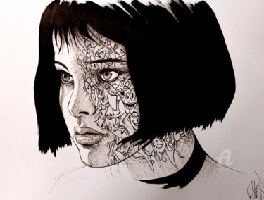 Drawing titled "Mathilda" by Art De Noé, Original Artwork, Ink