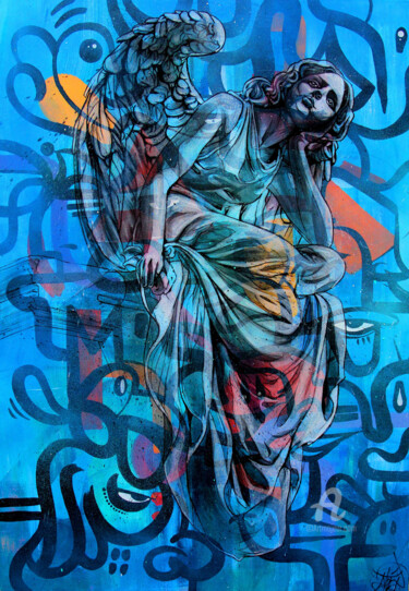 Картина под названием "Angel succeeds" - Art De Noé, Подлинное произведение искусства, Акрил