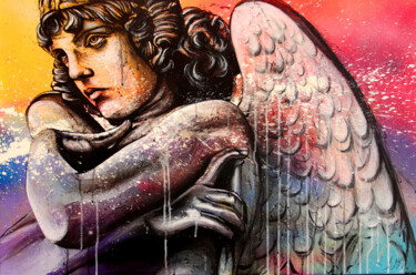 Malerei mit dem Titel "Colorful Angel" von Art De Noé, Original-Kunstwerk, Acryl