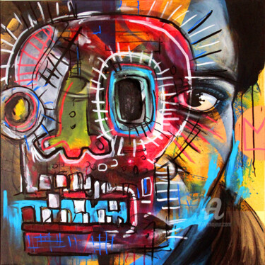 Painting titled "Tribute Basquiat" by Art De Noé, Original Artwork, Acrylic