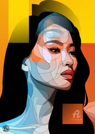Digitale Kunst mit dem Titel "Asian colors" von Art De Noé, Original-Kunstwerk, Digitale Malerei