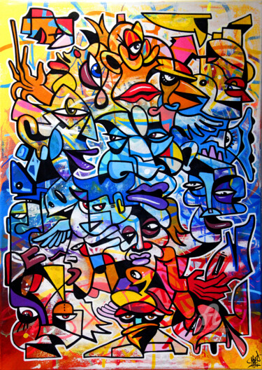 Peinture intitulée "Deforms life" par Art De Noé, Œuvre d'art originale, Acrylique