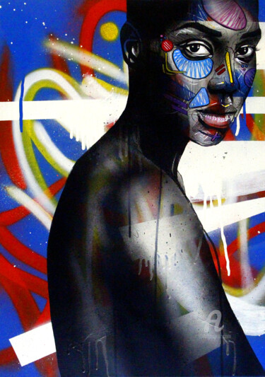 Malerei mit dem Titel "Black colors" von Art De Noé, Original-Kunstwerk, Acryl