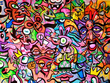 "Happyness tribe" başlıklı Tablo Art De Noé tarafından, Orijinal sanat, Akrilik
