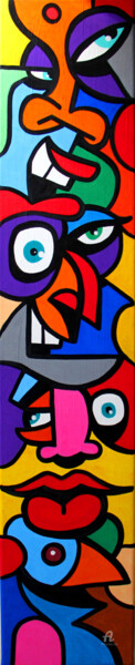 Painting titled "Totem toons 1" by Art De Noé, Original Artwork, Acrylic