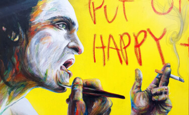 Painting titled "Put on a happy face" by Art De Noé, Original Artwork, Acrylic
