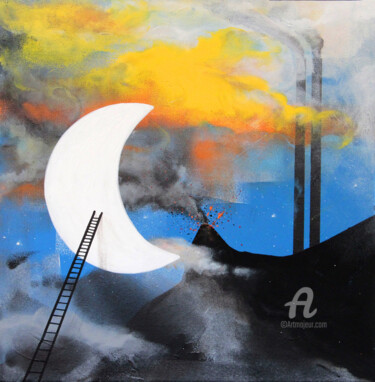 Malarstwo zatytułowany „Moon light” autorstwa Art De Noé, Oryginalna praca, Akryl
