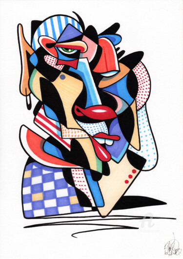 "Setup face" başlıklı Tablo Art De Noé tarafından, Orijinal sanat, Işaretleyici