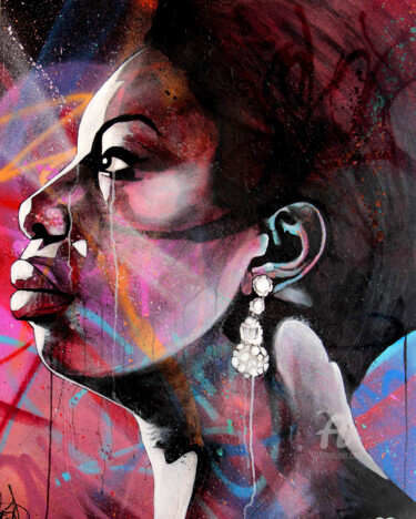 Картина под названием "Nina Simone" - Art De Noé, Подлинное произведение искусства, Акрил