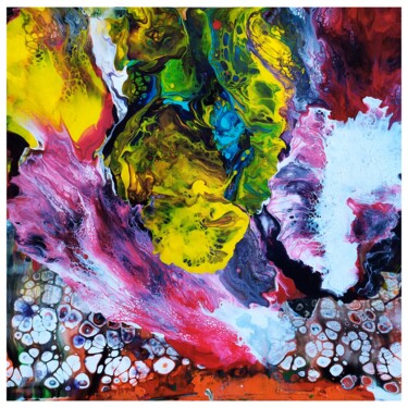Картина под названием "Encre 5" - Noel Adjiseku, Подлинное произведение искусства, Витражная роспись