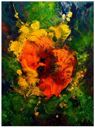 Malerei mit dem Titel "Rayon" von Noel Adjiseku, Original-Kunstwerk, Öl