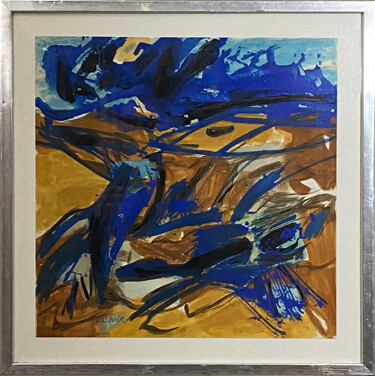 Drawing titled "LOINTAIN" by Noël Pasquier, Original Artwork, Acrylic Mounted on Cardboard