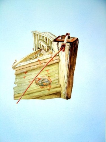 Peinture intitulée "Epave d'etrave" par Noël Barbot, Œuvre d'art originale