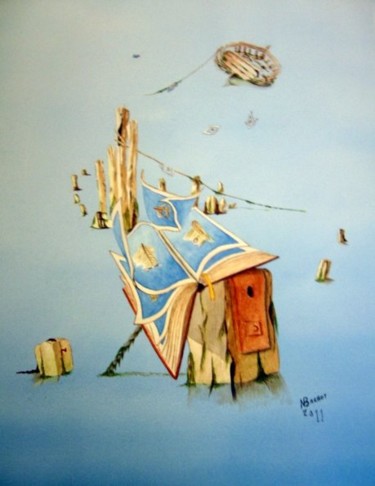 Painting titled "Perte du patrimoine…" by Noël Barbot, Original Artwork