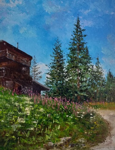 Painting titled "Courchevel" by Noelle Huin, Original Artwork, Oil