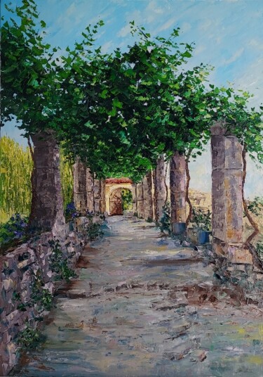 Painting titled "Abbaye St Hilaire M…" by Noelle Huin, Original Artwork, Oil