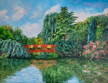 Painting titled "Parc Richard Pouill…" by Noelle Huin, Original Artwork, Oil