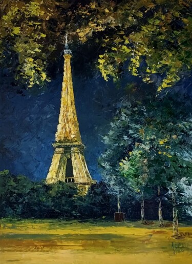 Pittura intitolato "Paris" da Noelle Huin, Opera d'arte originale, Olio