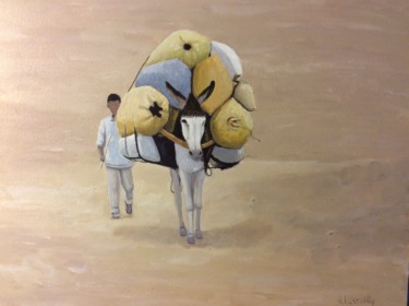 Malerei mit dem Titel "Essaouira" von Noëlle Lassailly, Original-Kunstwerk, Acryl