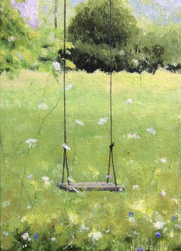 Peinture intitulée "Notre balançoire" par Noëlle Lassailly, Œuvre d'art originale, Acrylique
