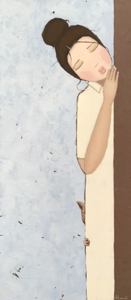 Malerei mit dem Titel "Des petits bruits -…" von Noëlle Lassailly, Original-Kunstwerk, Acryl Auf Keilrahmen aus Holz montiert