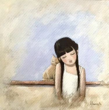 Painting titled "Un petit bonheur  -…" by Noëlle Lassailly, Original Artwork, Acrylic