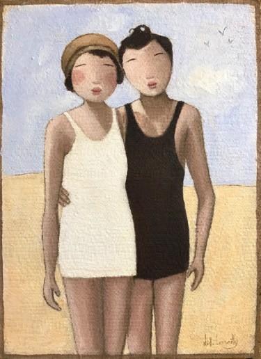 Peinture intitulée "Toinon et Tristan…" par Noëlle Lassailly, Œuvre d'art originale, Acrylique