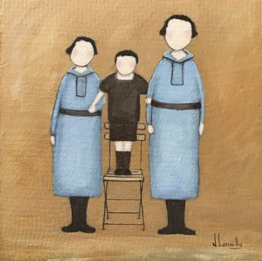 Painting titled "Le petit frère - 974" by Noëlle Lassailly, Original Artwork, Acrylic