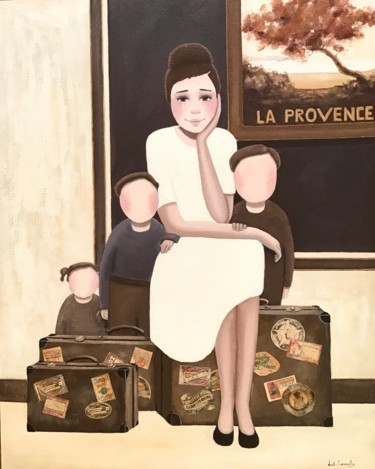 Pintura titulada "Le lien - 986" por Noëlle Lassailly, Obra de arte original, Acrílico Montado en Bastidor de camilla de mad…