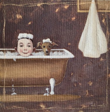 Malarstwo zatytułowany „Le bain - 1025” autorstwa Noëlle Lassailly, Oryginalna praca, Akryl