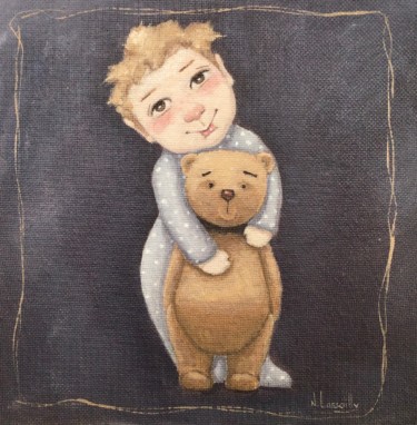 Painting titled "Mon Doudou - 1029" by Noëlle Lassailly, Original Artwork, Acrylic