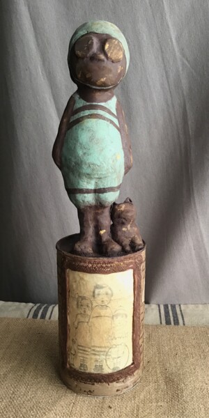 Skulptur mit dem Titel "Charles 1923 - 1198" von Noëlle Lassailly, Original-Kunstwerk, Acryl