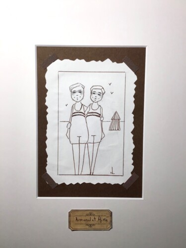 Tekening getiteld "Armand et Aimé - 13…" door Noëlle Lassailly, Origineel Kunstwerk, Potlood