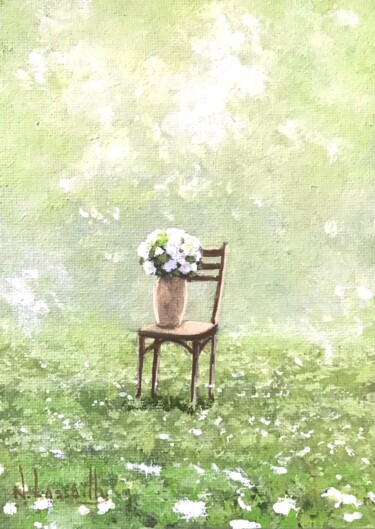 Peinture intitulée "Le bouquet - 1320" par Noëlle Lassailly, Œuvre d'art originale, Acrylique