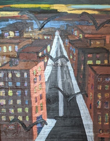 Peinture intitulée "Bronxville, Brooklyn" par Noëlle Matip, Œuvre d'art originale, Acrylique