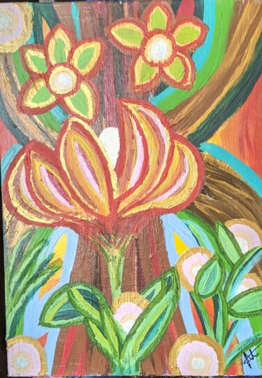 Malerei mit dem Titel "Flore" von Noëlle Matip, Original-Kunstwerk, Acryl
