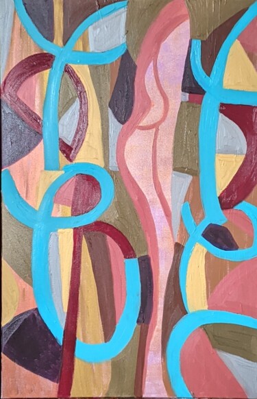Painting titled "Courbes" by Noëlle Matip, Original Artwork, Acrylic