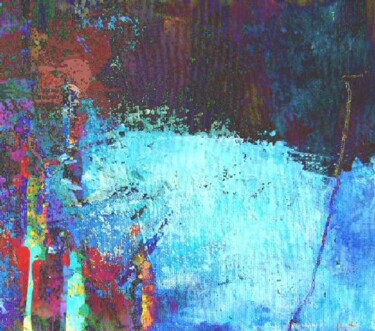 Arts numériques intitulée "Neige bleue" par Noelle Poupardin, Œuvre d'art originale