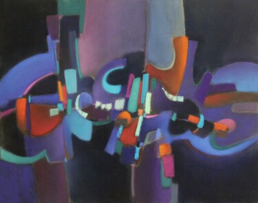 Painting titled "Décembre" by Noelle Poupardin, Original Artwork, Oil