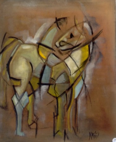 Peinture intitulée "Le petit cheval" par Noëlle Rious, Œuvre d'art originale