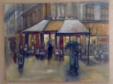 Peinture intitulée "Paris les 2-magots" par Noëlle Rious, Œuvre d'art originale