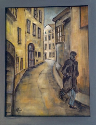 Peinture intitulée "Ruelle" par Noëlle Rious, Œuvre d'art originale