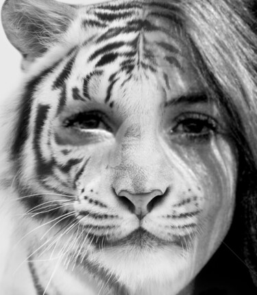 Fotografia intitolato "eyes of Tiger" da Noelle9, Opera d'arte originale