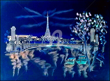 Disegno intitolato "bluette de Paris" da Noelle9, Opera d'arte originale, Fotografia digitale