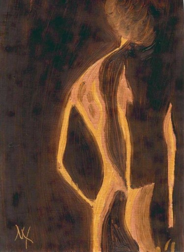 Картина под названием "Bitume" - Noëlle Harault, Подлинное произведение искусства, Масло