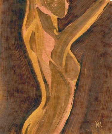 Painting titled "Bronze" by Noëlle Harault, Original Artwork, Oil