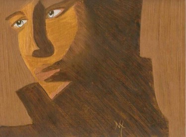 Painting titled "Androgyne" by Noëlle Harault, Original Artwork, Oil