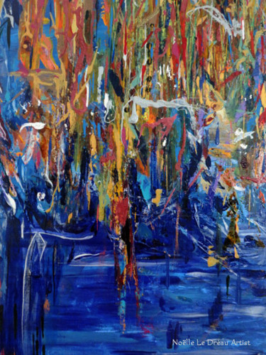 Painting titled "L'Arbre  du bord de…" by Noëlle Le Dréau, Original Artwork, Other