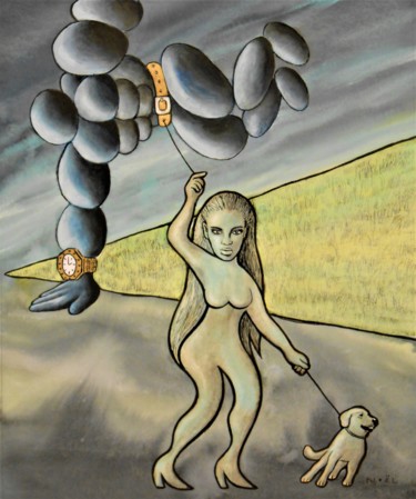 Painting titled "Beyoncé part 3: Ego" by Noël Van Hoof, Original Artwork, Watercolor