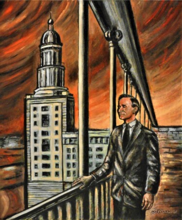 Peinture intitulée "Kraftwerk in Berlin…" par Noël Van Hoof, Œuvre d'art originale, Huile